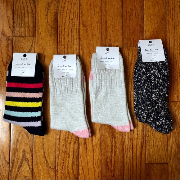 Loft Accessories 4 Pairs Ann Taylor Loft Outlet Fuzzy Knit Socks Poshmark
